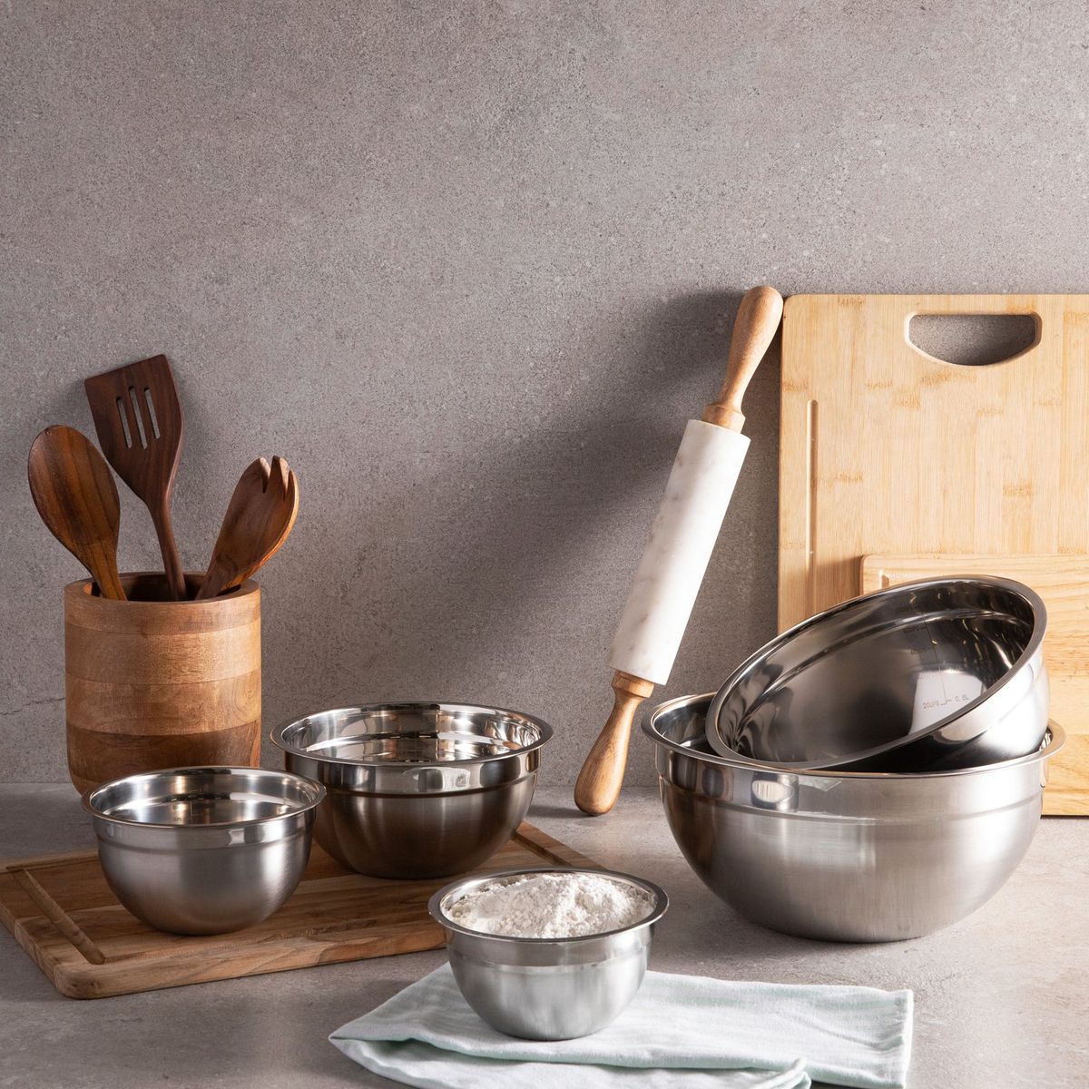 MICA - Set de Bowls Mica Acero Inoxidable 5 Unidades