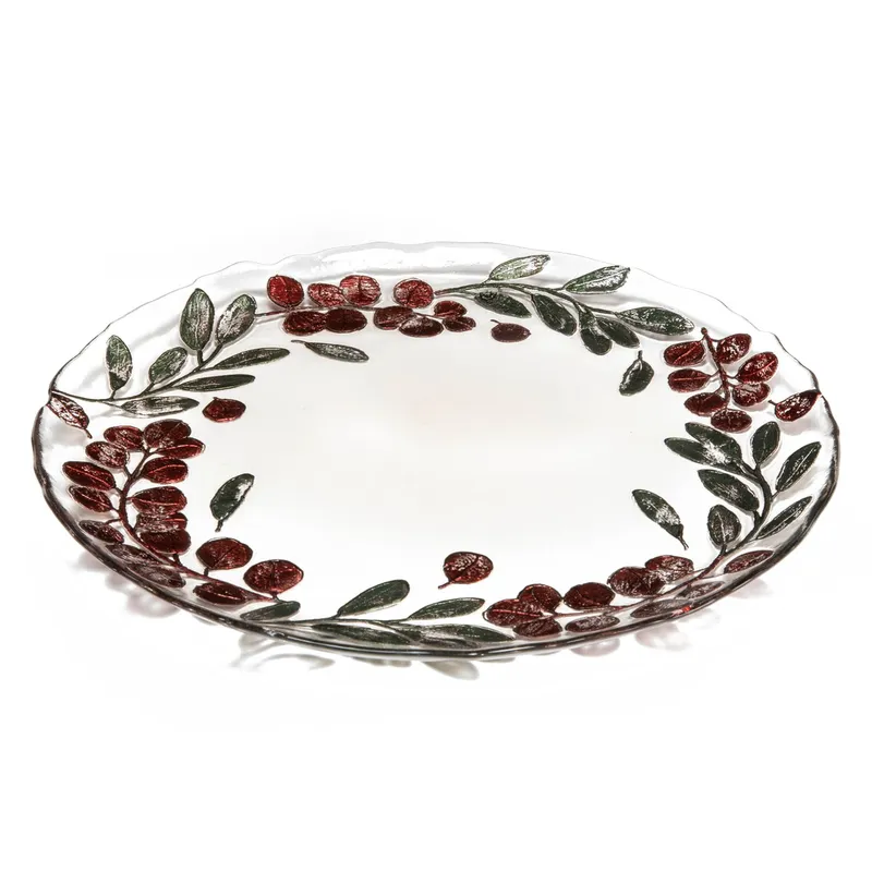 ROBERTA ALLEN - Plato Base Vidrio 33 Cm Eucalyptus Navidad Roberta Allen