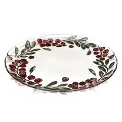 ROBERTA ALLEN - Plato Base Vidrio 33 Cm Eucalyptus Navidad