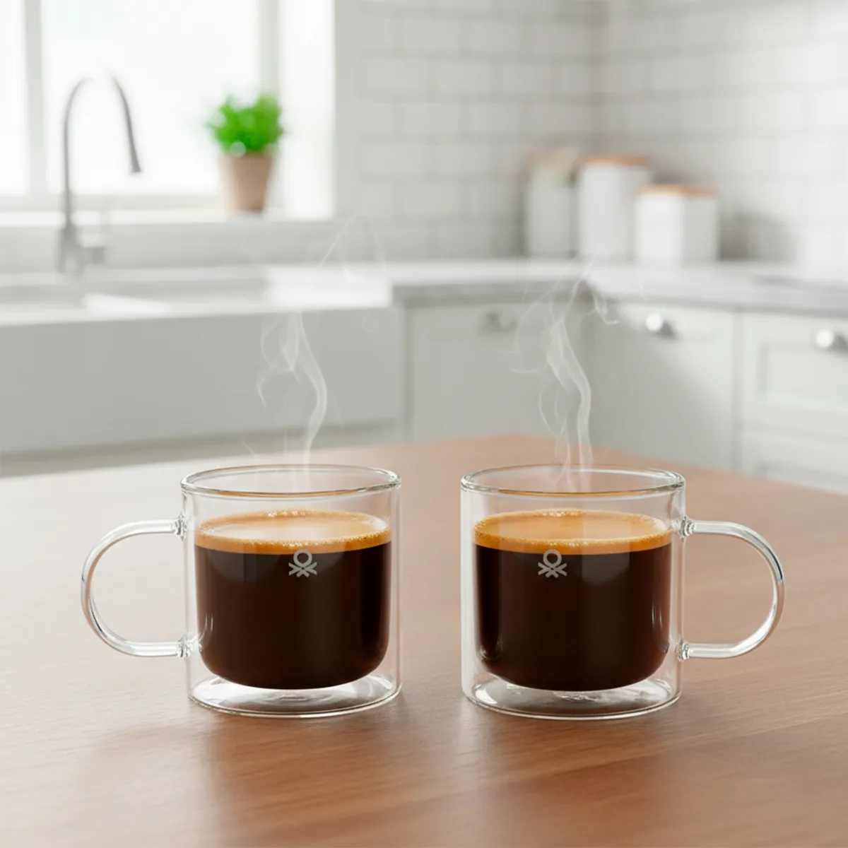 BENETTON - Set 2 Mug Doble Vidrio Transparente 290Ml Benetton