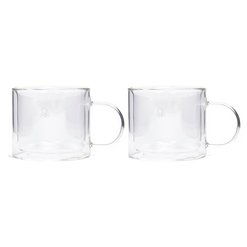 BENETTON - Set 2 Mug Doble Vidrio Transparente 290Ml Benetton