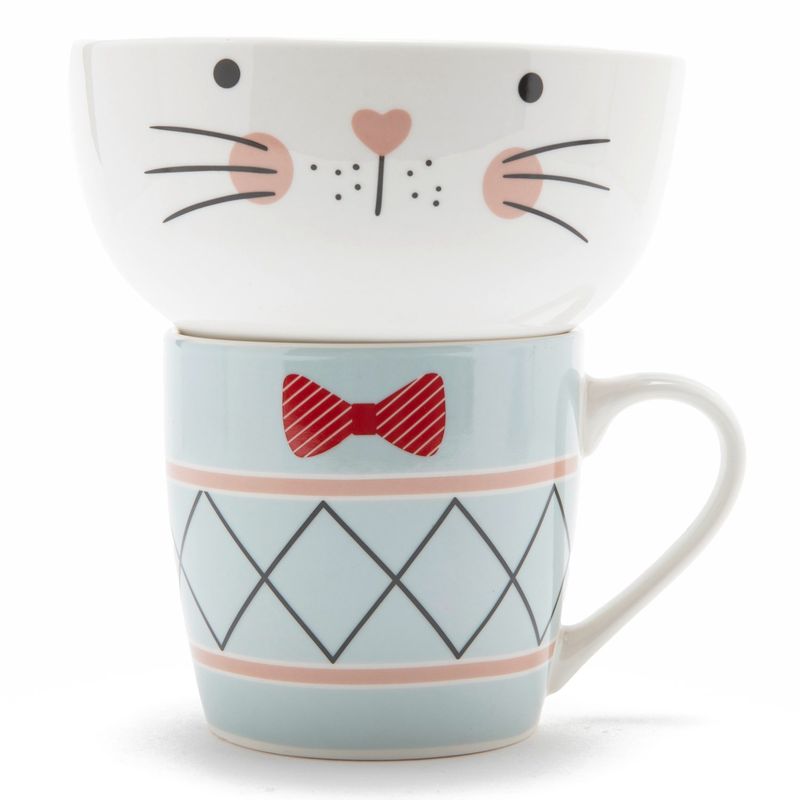 MICA - Set Desayuno Infantil Mica Mug y Bowl Animales Cerámica
