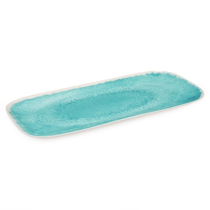 MICA - Fuente Melamina Rectangular Lucía 34 Cm Turquesa Mica