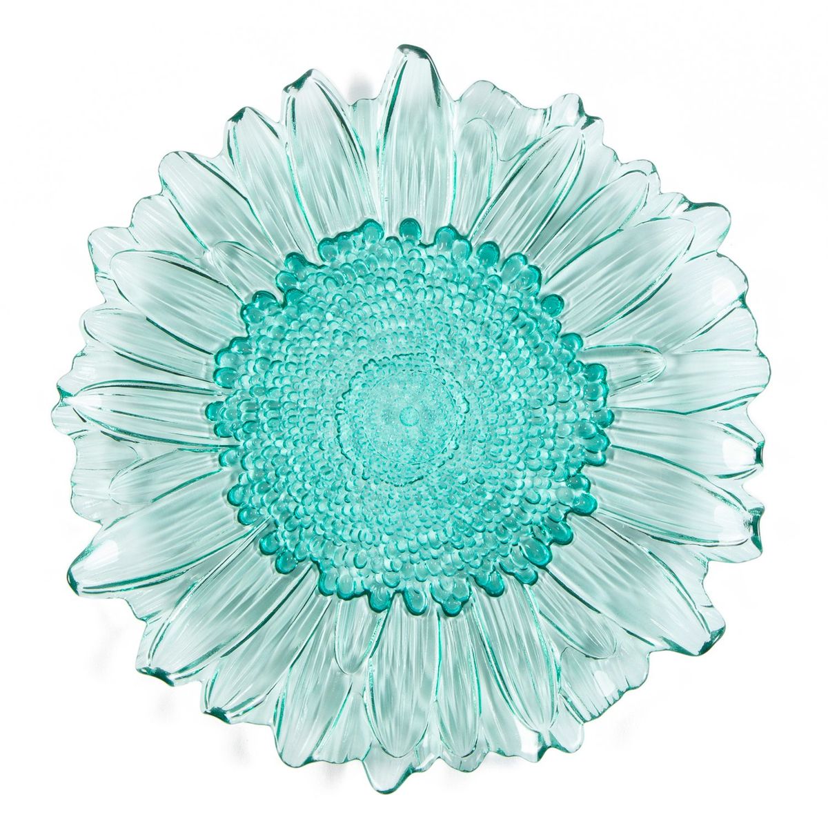 ROBERTA ALLEN - Plato Base Vidrio Azul Flori Naif 33 cm Roberta Allen