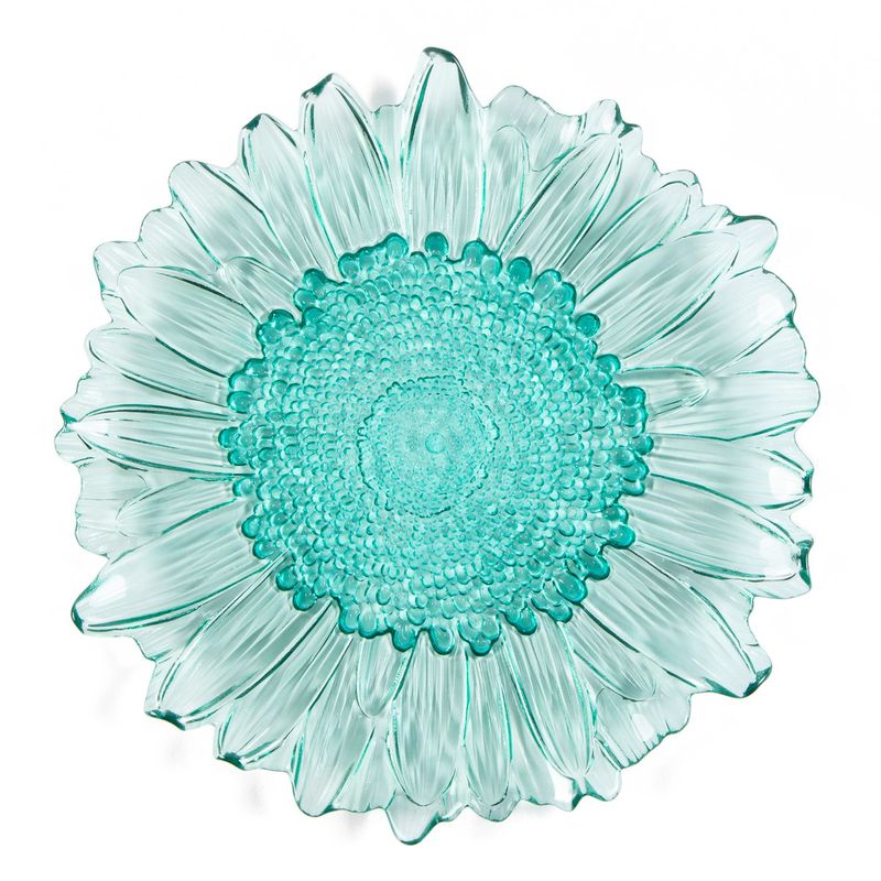 ROBERTA ALLEN - Plato Base Vidrio Azul Flori Naif 33 Cm Roberta Allen