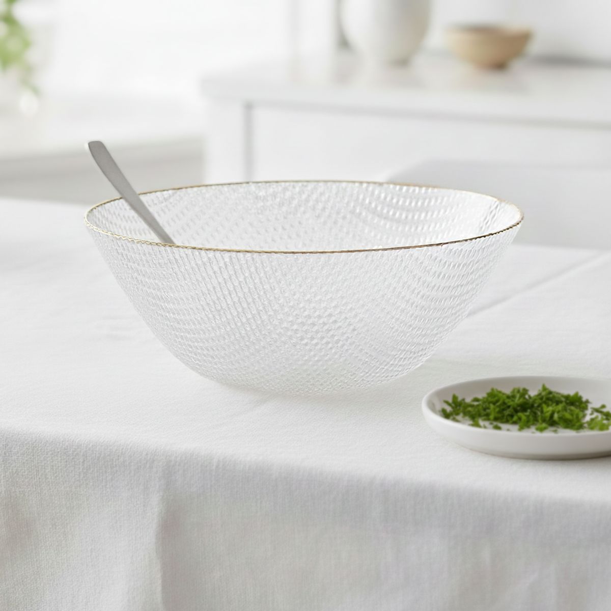 ROBERTA ALLEN - Ensaladera Vidrio Panal Borde Dorado 26 x 10 cm Navidad Dorada Roberta Allen