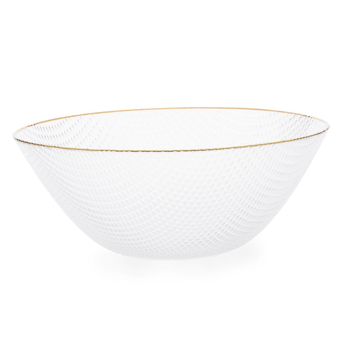 ROBERTA ALLEN - Ensaladera Vidrio Panal Borde Dorado 26 x 10 cm Navidad Dorada Roberta Allen