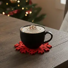 ROBERTA ALLEN - Set 4 Posavasos Copos Nieve Navidad Roja