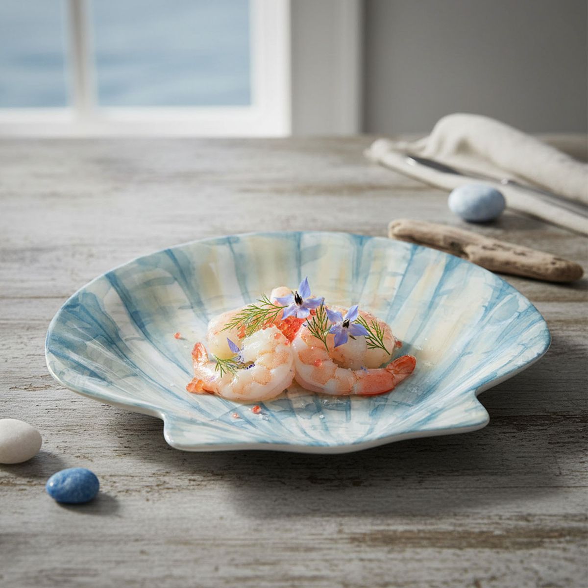 BASEMENT HOME - Plato Concha 27 Cm Hamptons Shell Melamina Basement Home