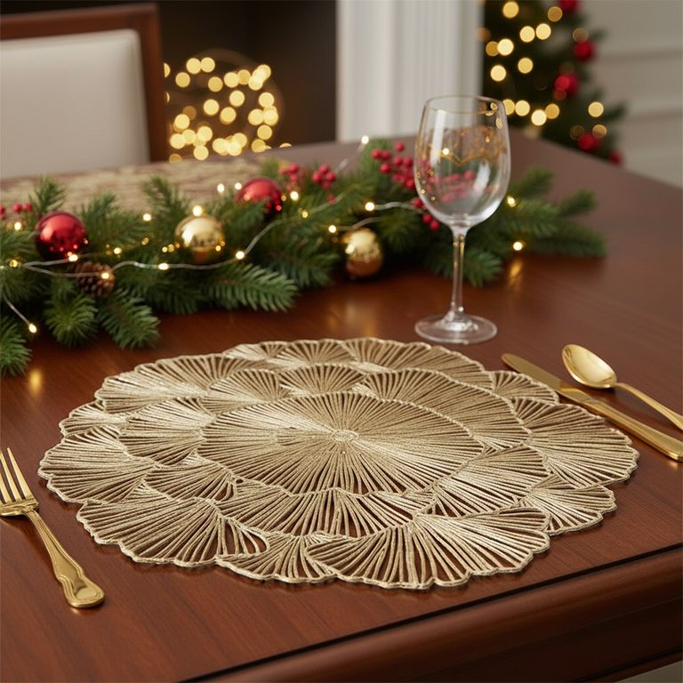 Set 4 Individuales Pippa Gold Navidad Dorada
