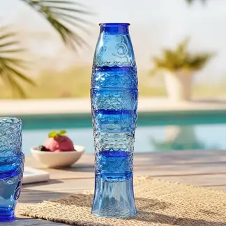 BASEMENT HOME - Set 4 Vasos Pez Azul Mar Apilables