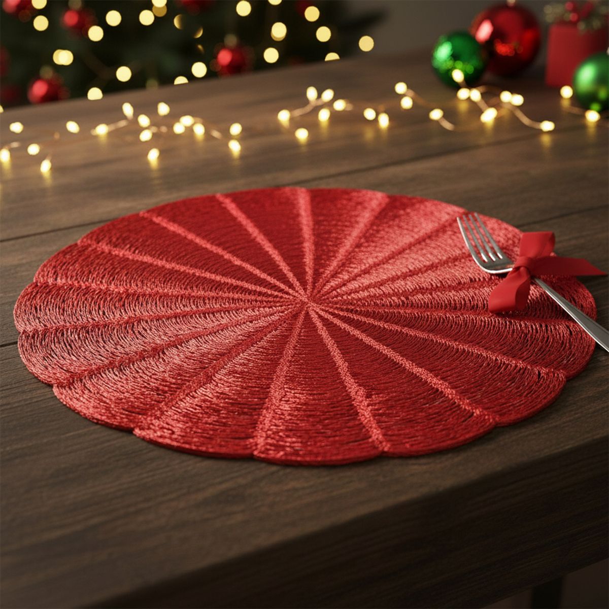 ROBERTA ALLEN - Set 4 Individuales Olas Rojas Navidad Roja Roberta Allen