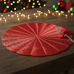 ROBERTA ALLEN - Set 4 Individuales Olas Rojas Navidad Roja