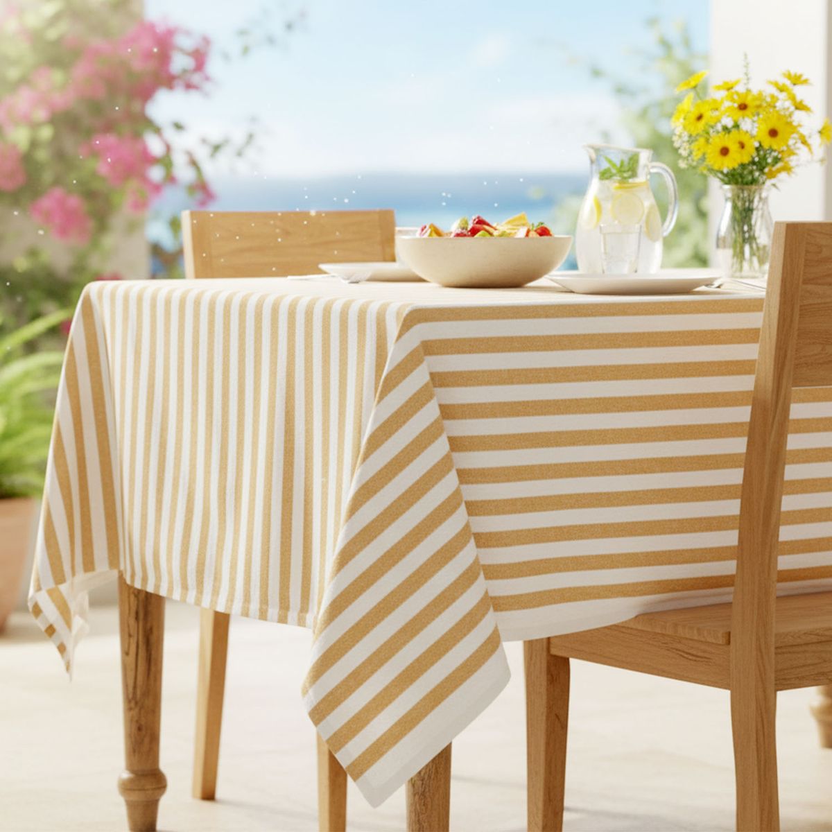 BASEMENT HOME - Mantel Rectangular De Algodón Con Líneas Basement Home