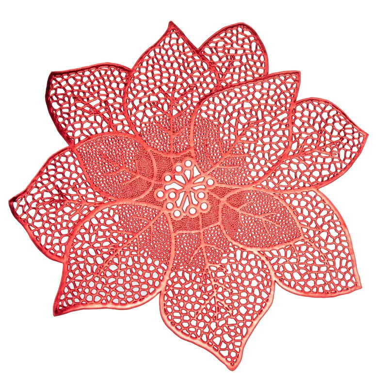 ROBERTA ALLEN - Set 4 Individuales Flor Pascua Roja Navidad Roberta Allen