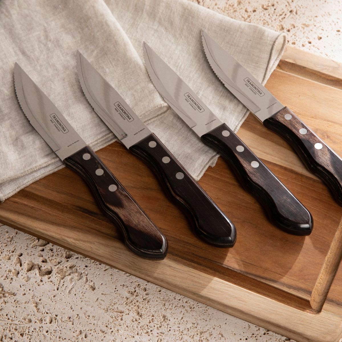 TRAMONTINA - Set 4 Cuchillos Jumbo Churrasco Tramontina