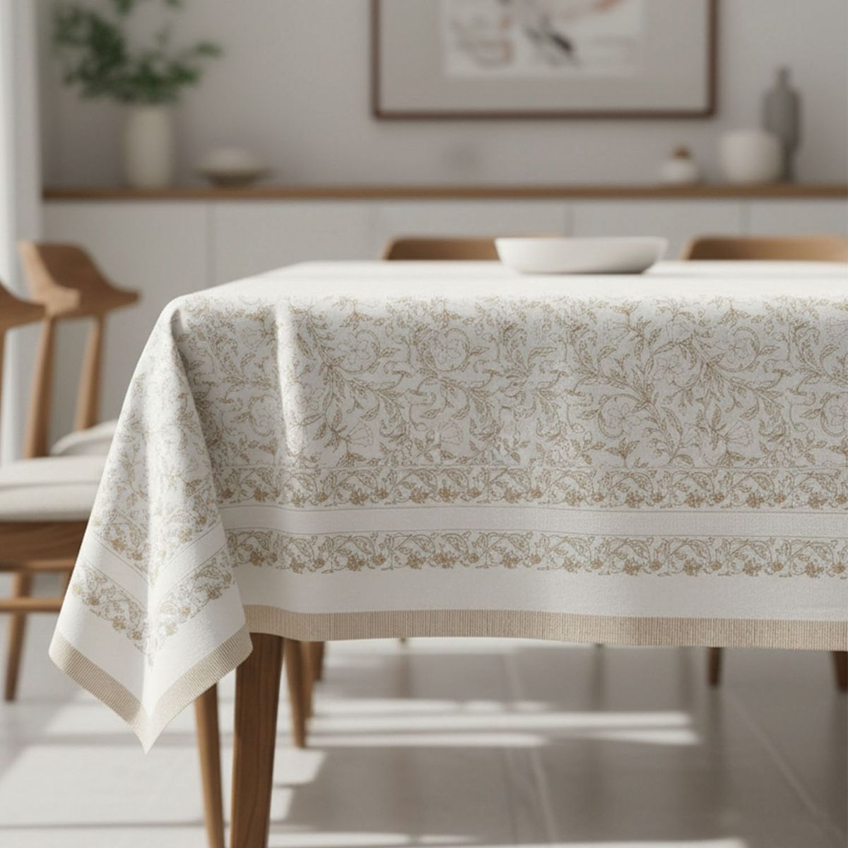 ROBERTA ALLEN - Mantel Algodón Flower Gold Navidad Dorada Roberta Allen