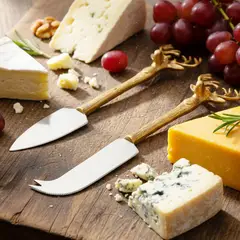 ROBERTA ALLEN - Set 2 Cuchillos Queso Reno Gold