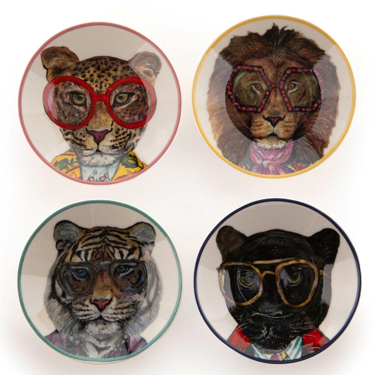 ROBERTA ALLEN - Set 4 Platos Animales 10 Cm Market Heritage Roberta Allen