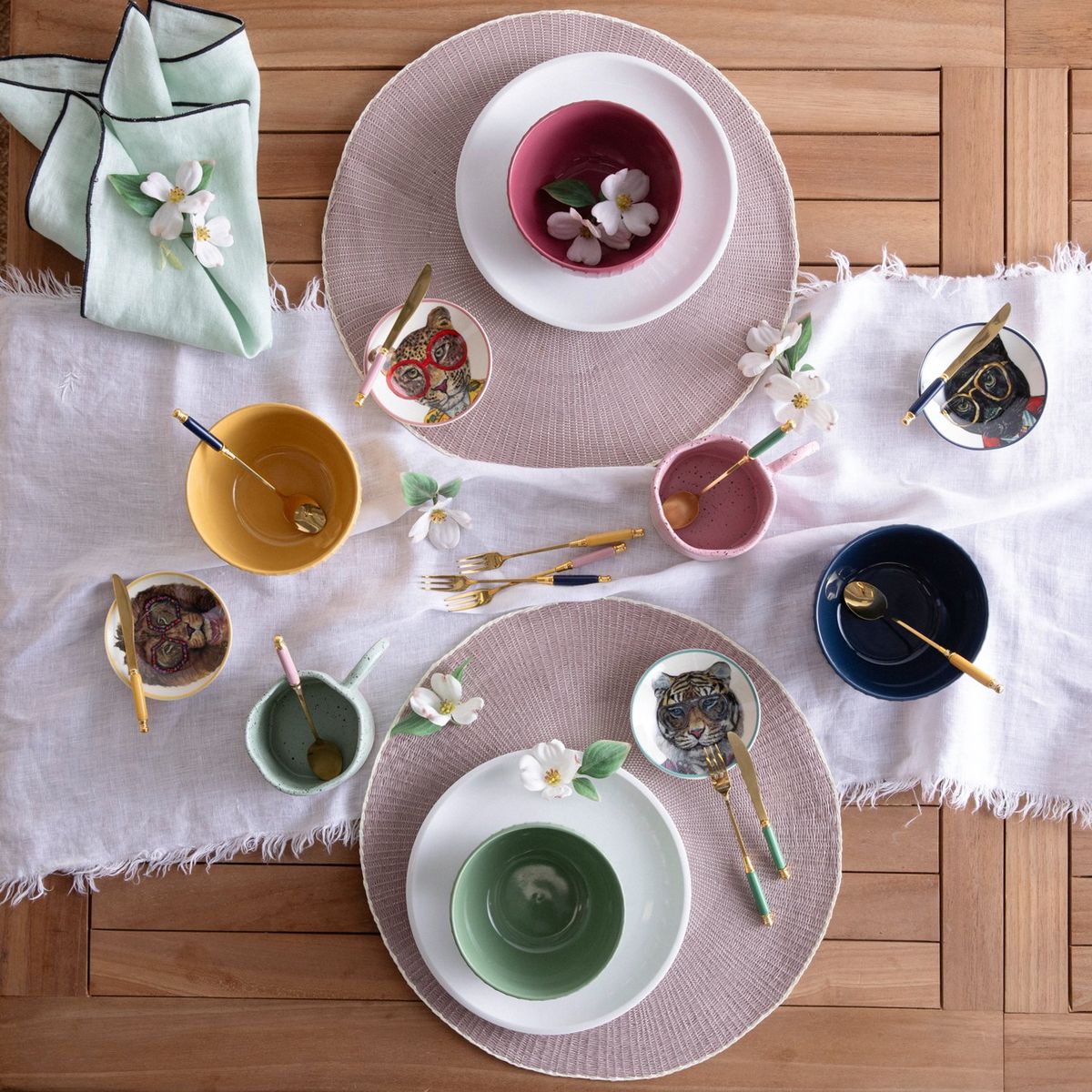 ROBERTA ALLEN - Set 4 Platos Animales 10 Cm Market Heritage Roberta Allen