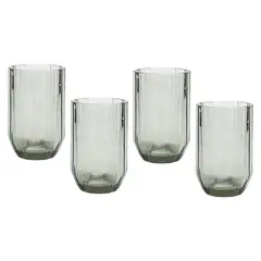 BASEMENT HOME - Set 4 Vasos Alto Vidrio 410 Ml Oxford Smoky