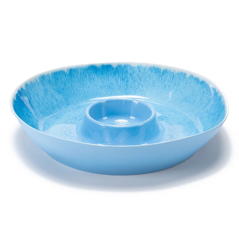 MICA - Fuente Melamina Redonda Aperitivo Lucía Azul 34 Cm Mica