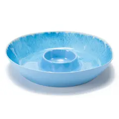 MICA - Fuente Melamina Redonda Aperitivo Lucía Azul 34 Cm