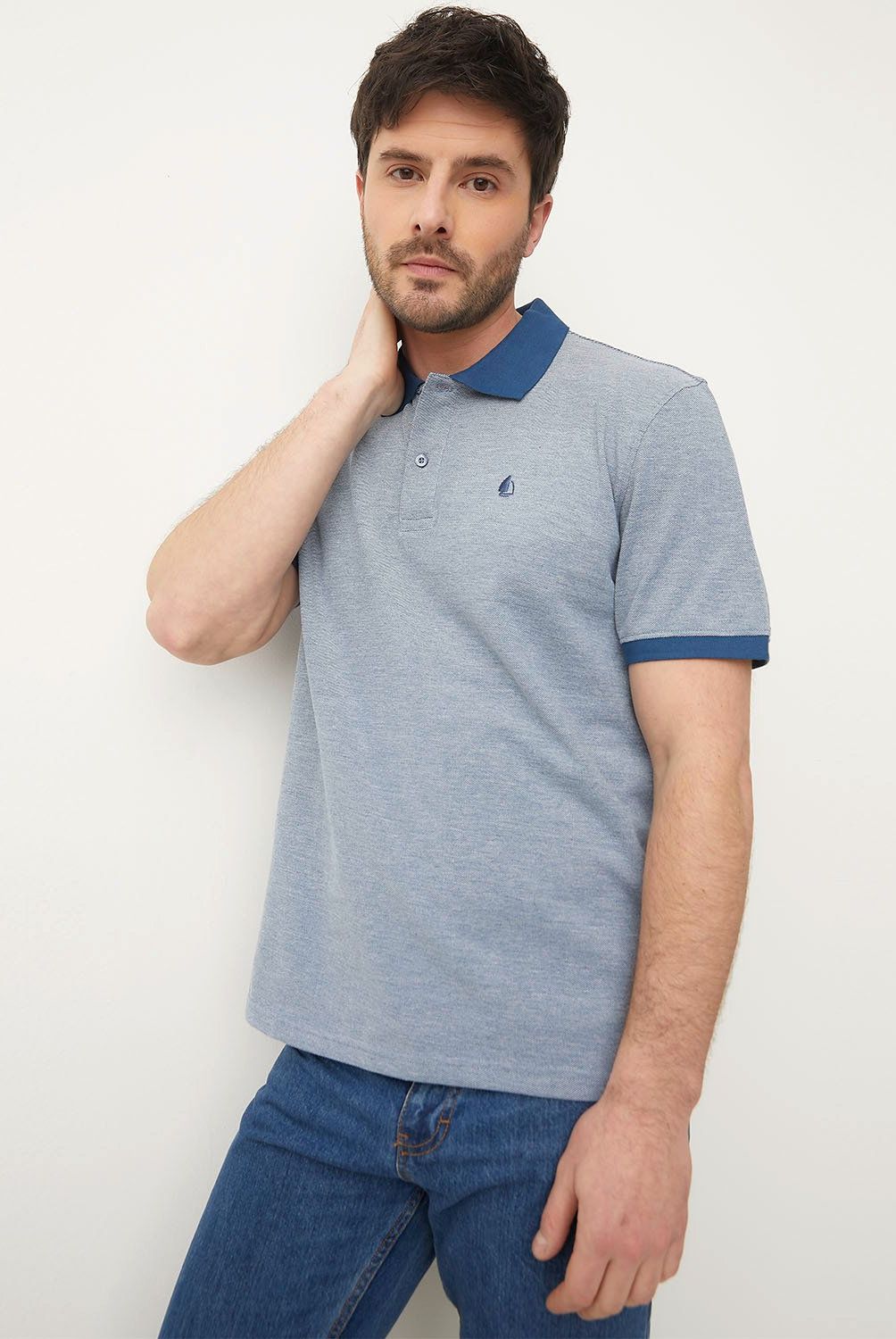 NEWPORT - Polera Newport Piqué Manga Corta Hombre Algodón Casual