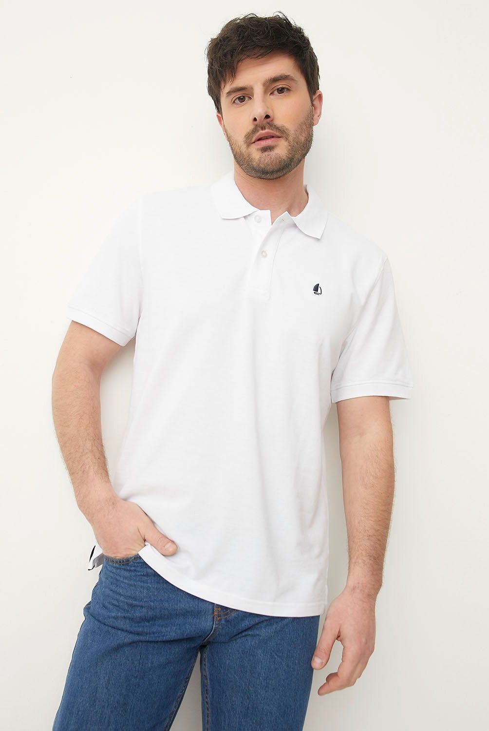 NEWPORT - Polera Newport Piqué Manga Corta Hombre Algodón Casual