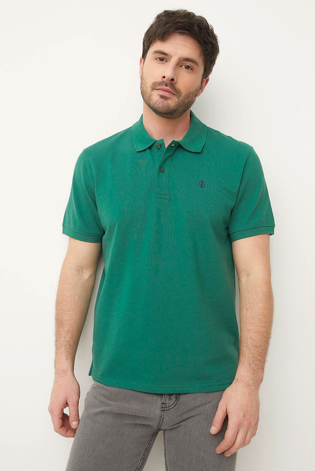 NEWPORT - Polera Newport Piqué Manga Corta Hombre Algodón Casual