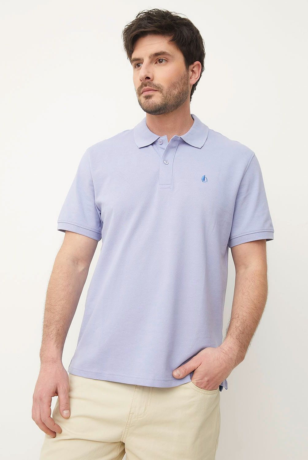 NEWPORT - Polera Newport Piqué Manga Corta Hombre Algodón Casual