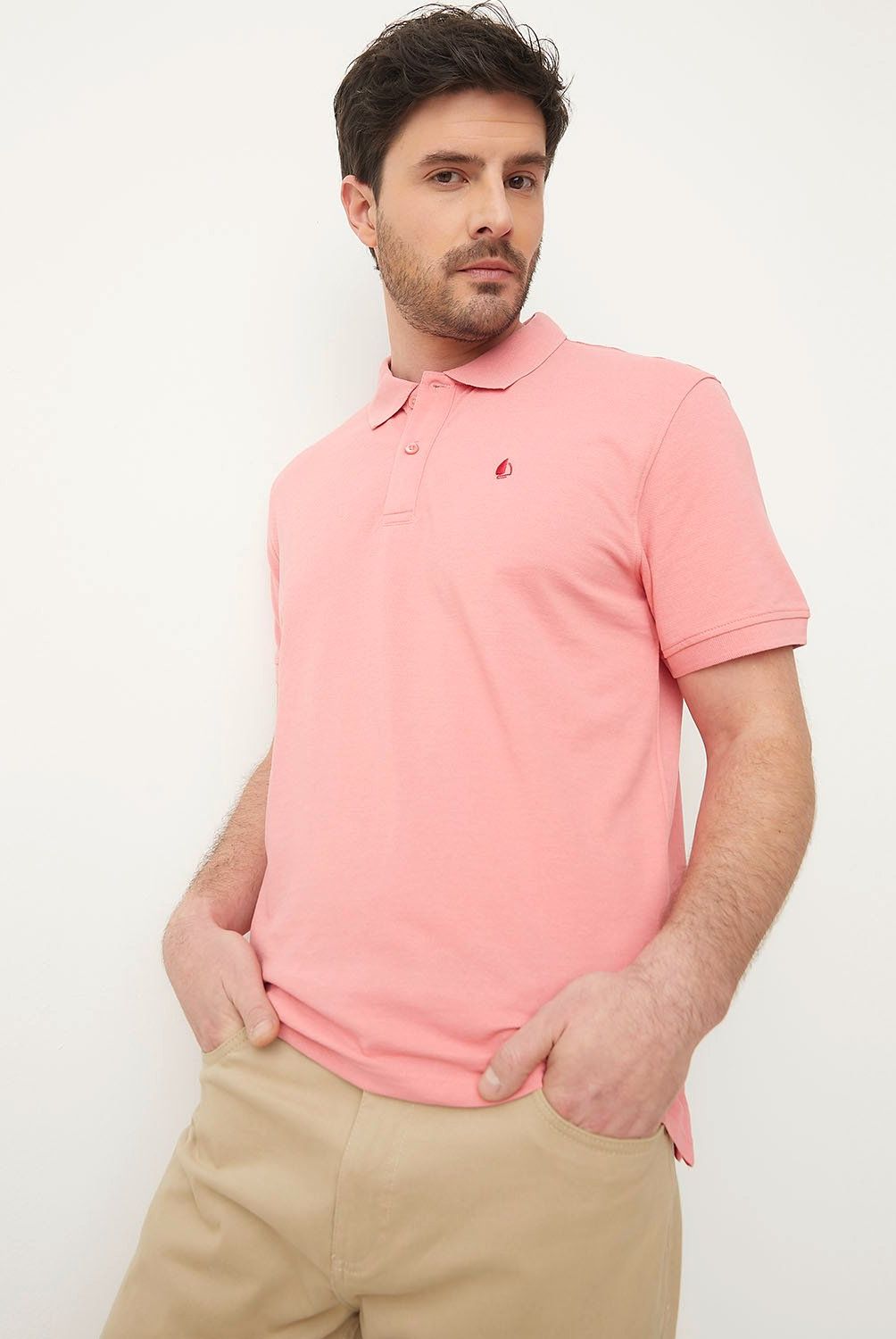 NEWPORT - Polera Newport Piqué Manga Corta Hombre Algodón Casual