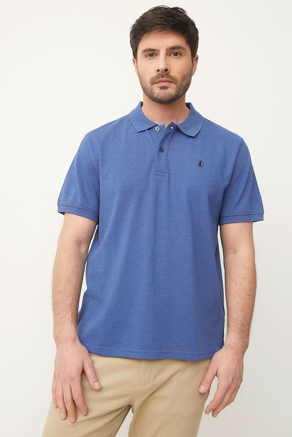 NEWPORT - Polera Newport Piqué Manga Corta Hombre Algodón Casual
