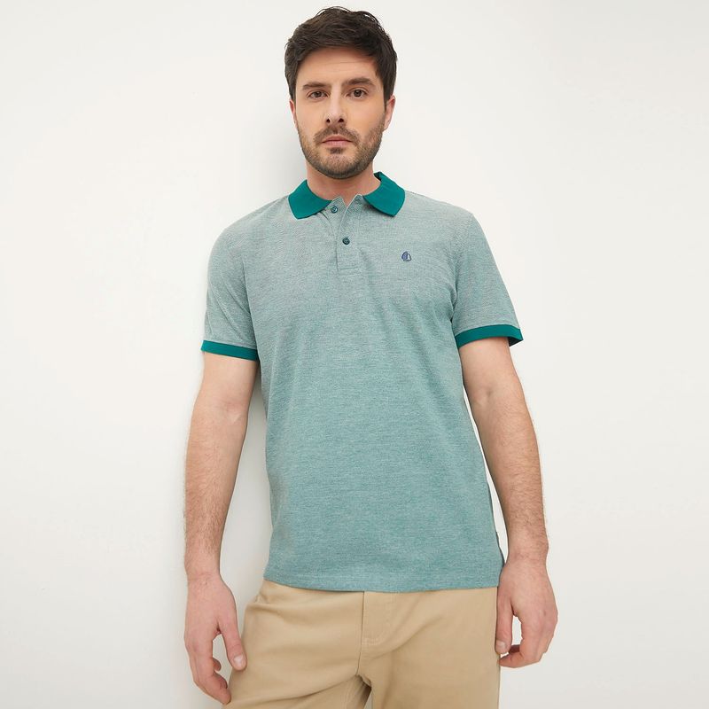 NEWPORT - Polera Newport Piqué Manga Corta Hombre Algodón Casual