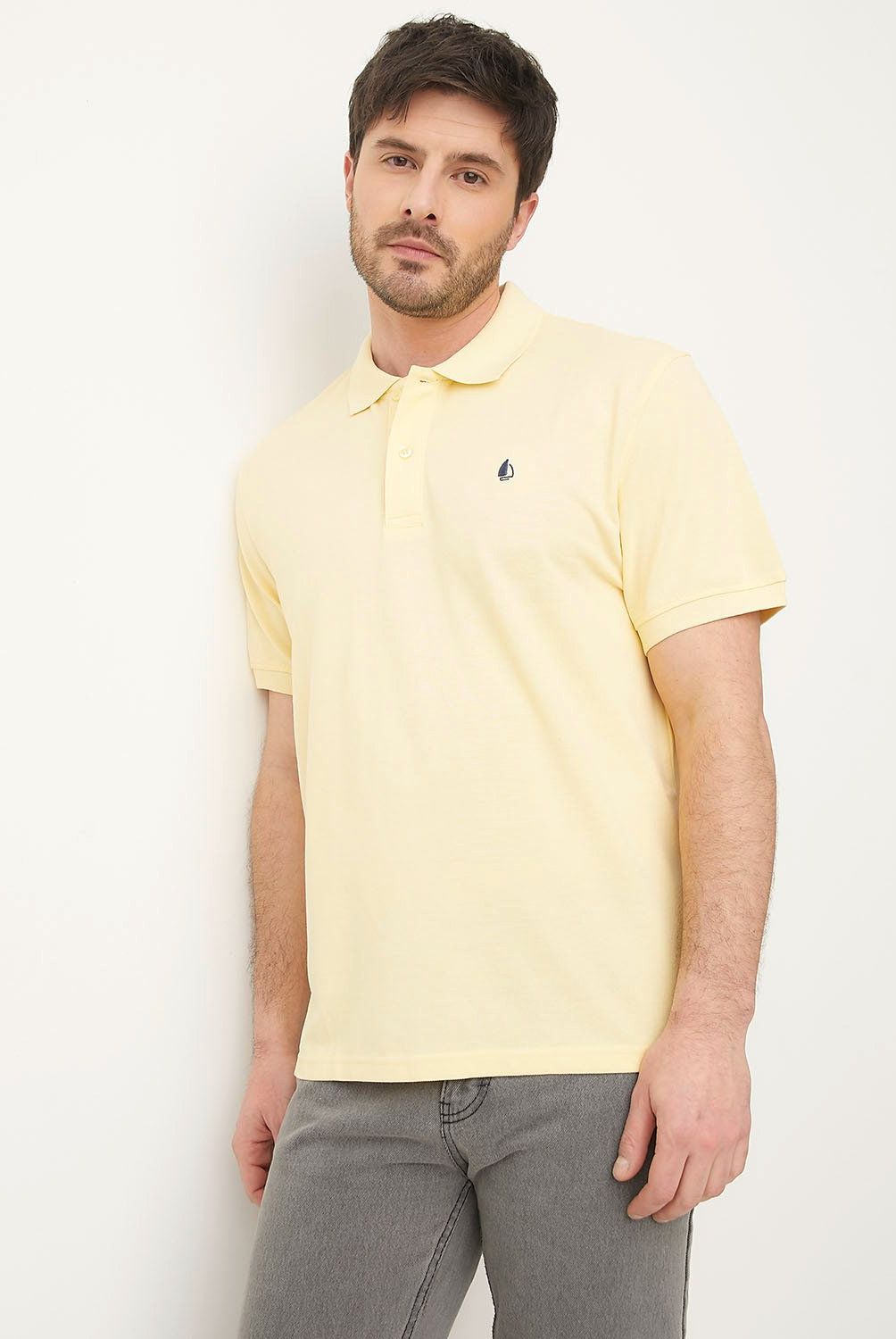 NEWPORT - Polera Newport Piqué Manga Corta Hombre Algodón Casual