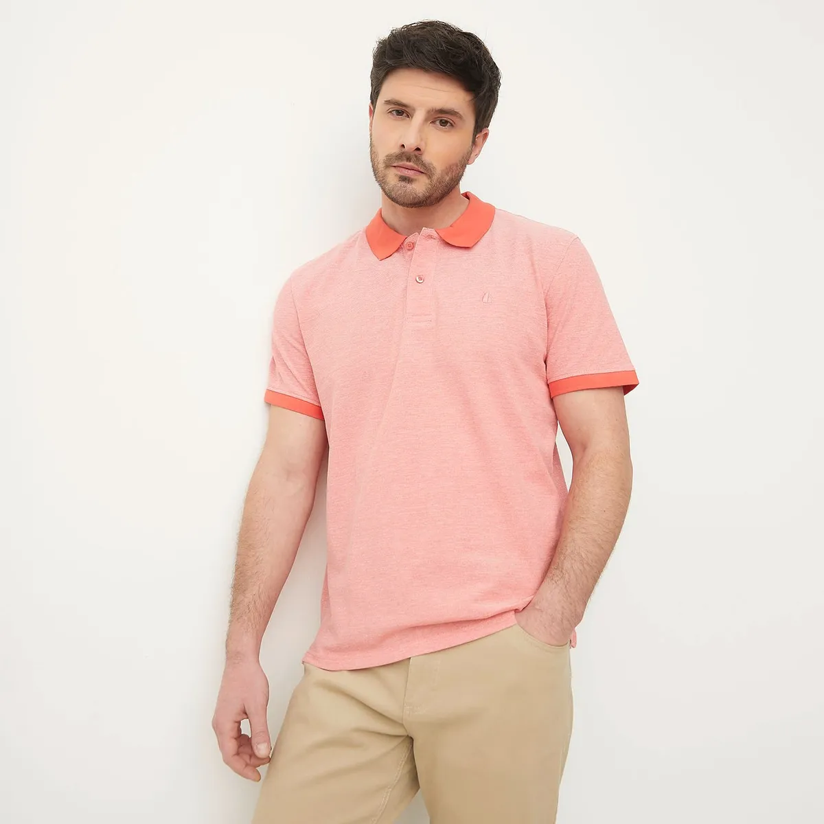NEWPORT - Polera Newport Piqué Manga Corta Hombre Algodón Casual