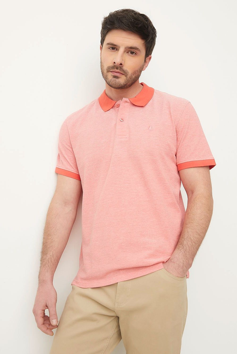 NEWPORT - Polera Newport Piqué Manga Corta Hombre Algodón Casual