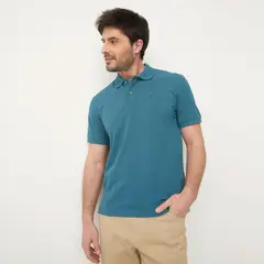 NEWPORT - Polera Piqué Manga Corta Hombre Algodón Casual