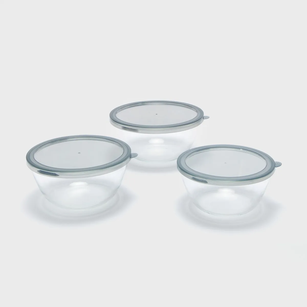 MICA - Set de Bowls Mica Vidrio con Tapa 3 Unidades