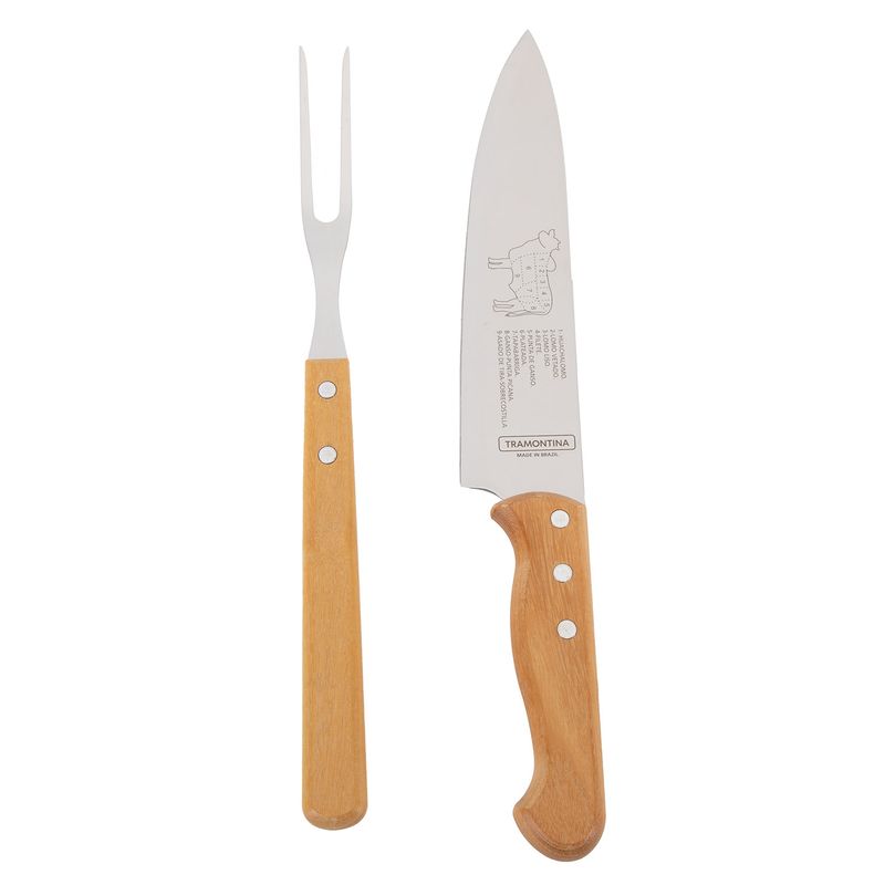 TRAMONTINA - Set 2 Piezas Cuchillo Trinche Churrasco Tramontina