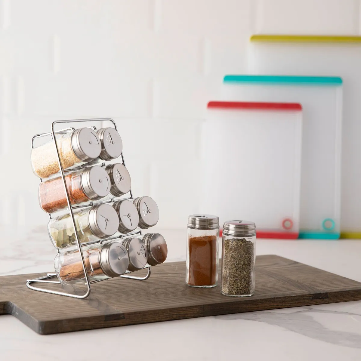 MICA - Set Especieros Mica 12 Piezas con Base Metálica