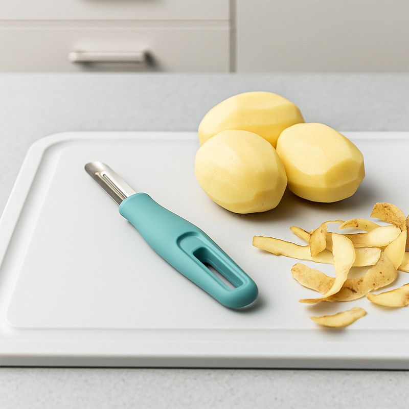 MICA - Pelador Recto Mango Soft Touch Turquesa Mica