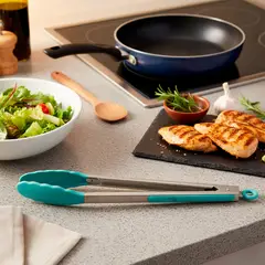 MICA - Pinza de Cocina Acero Inoxidable y Silicona Turquesa