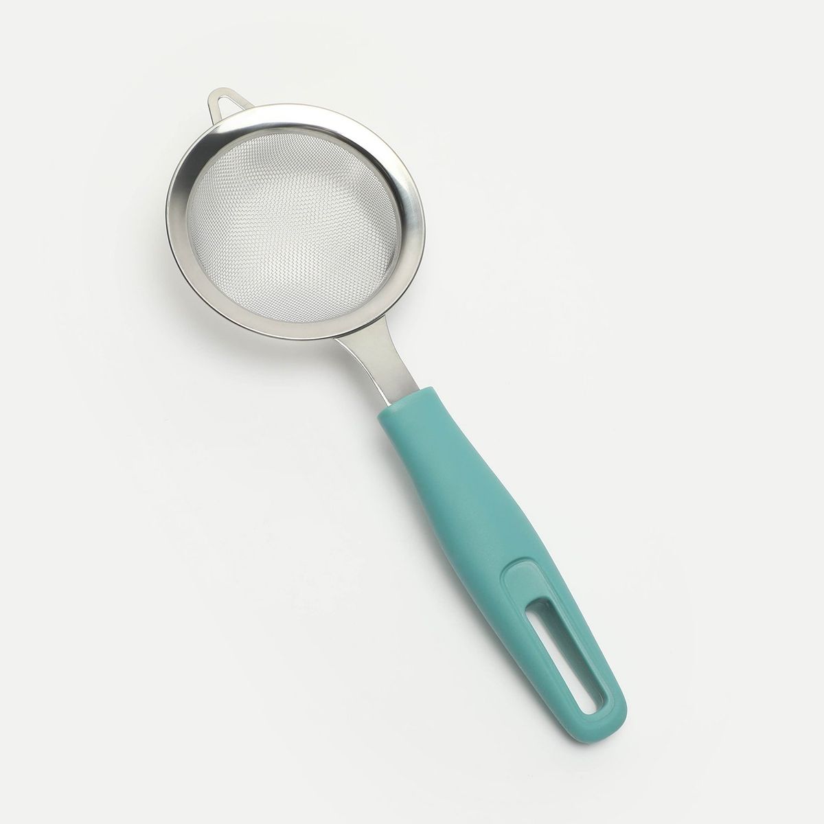 MICA - Colador Mica Acero Inoxidable Mango Soft Touch Turquesa