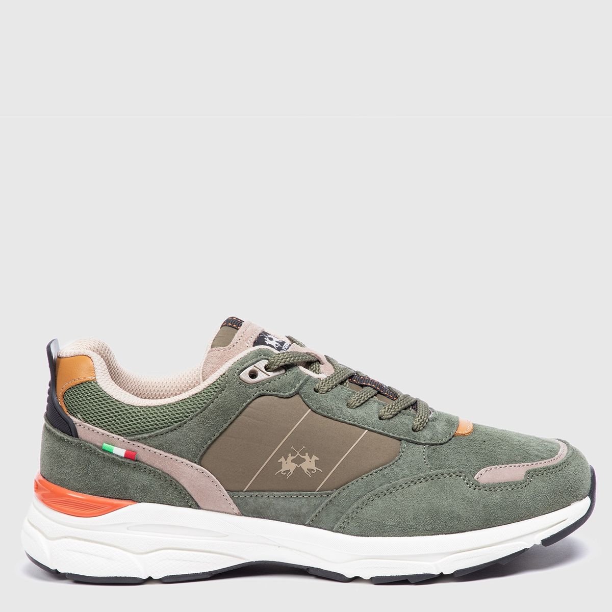 LA MARTINA - Zapatilla Urbana Hombre Cuero Verde La Martina