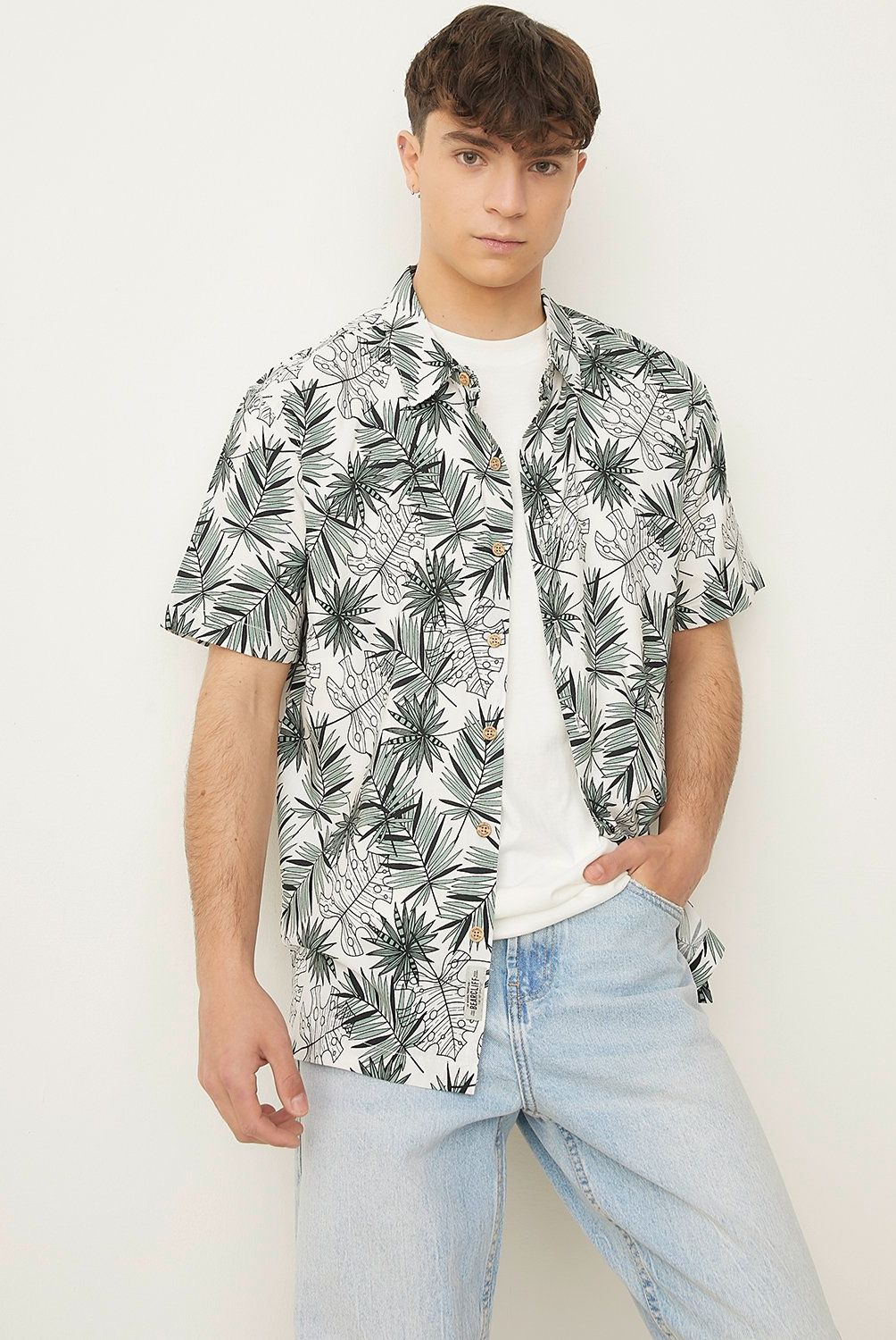 BEARCLIFF - Camisa Manga Corta Relaxed Fit  Hombre Bearcliff