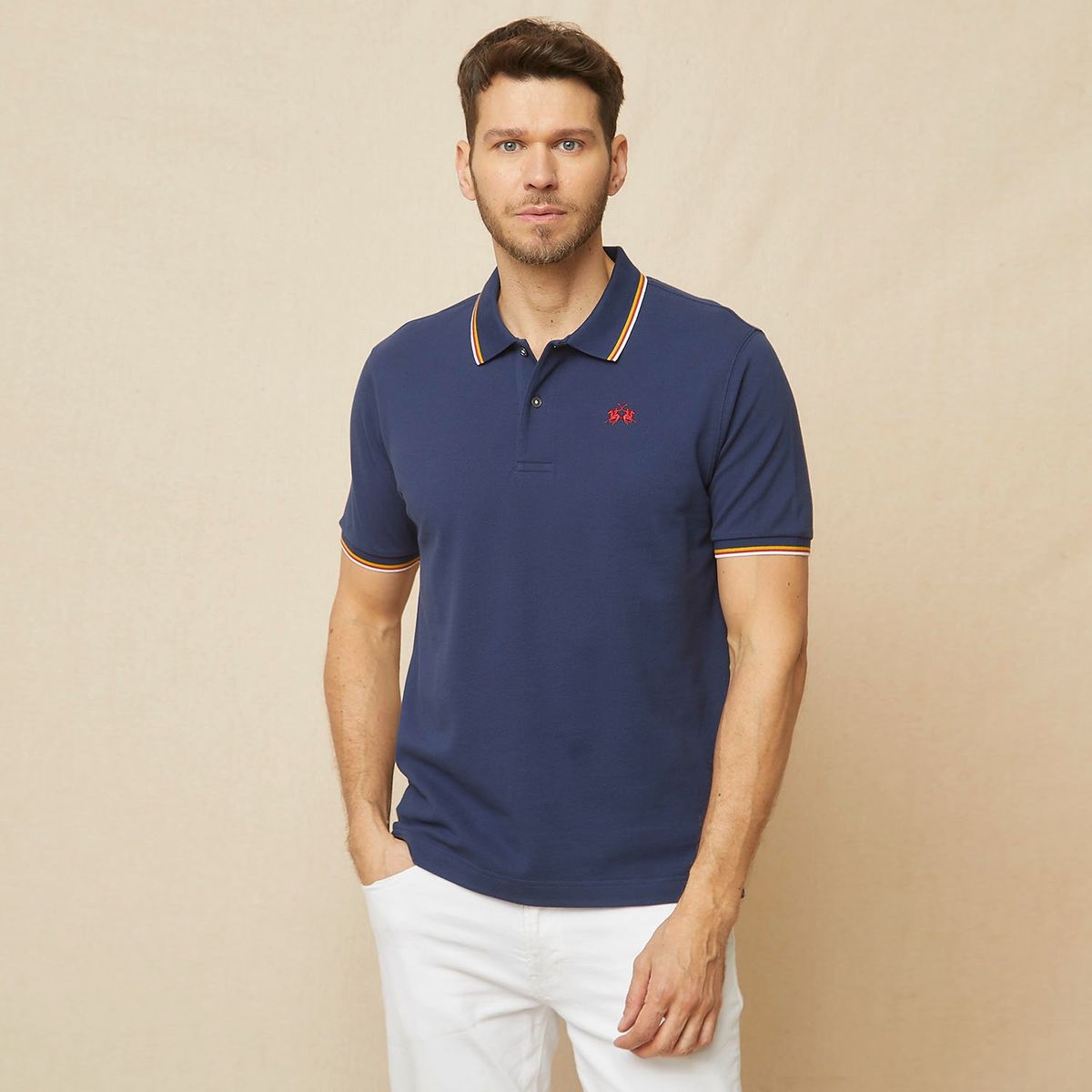 LA MARTINA - Polera Manga Corta Cuello Pique Hombre La Martina