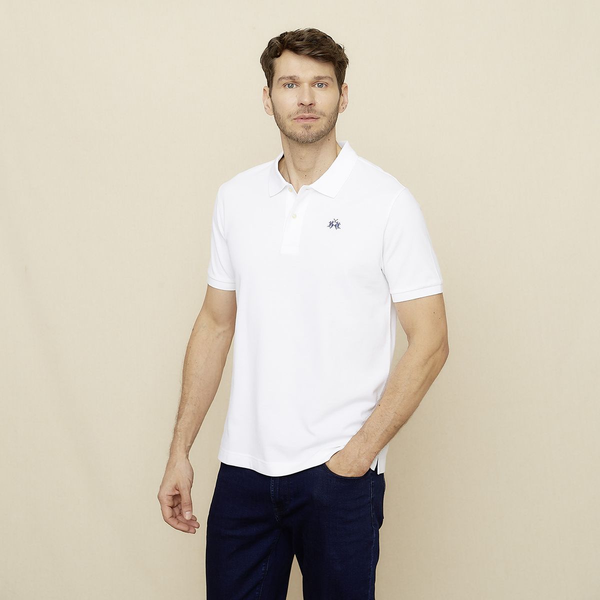 LA MARTINA - Polera Manga Corta Cuello Pique Hombre La Martina