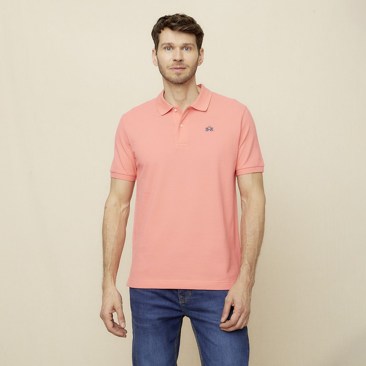 LA MARTINA - Polera Manga Corta Cuello Pique Hombre La Martina