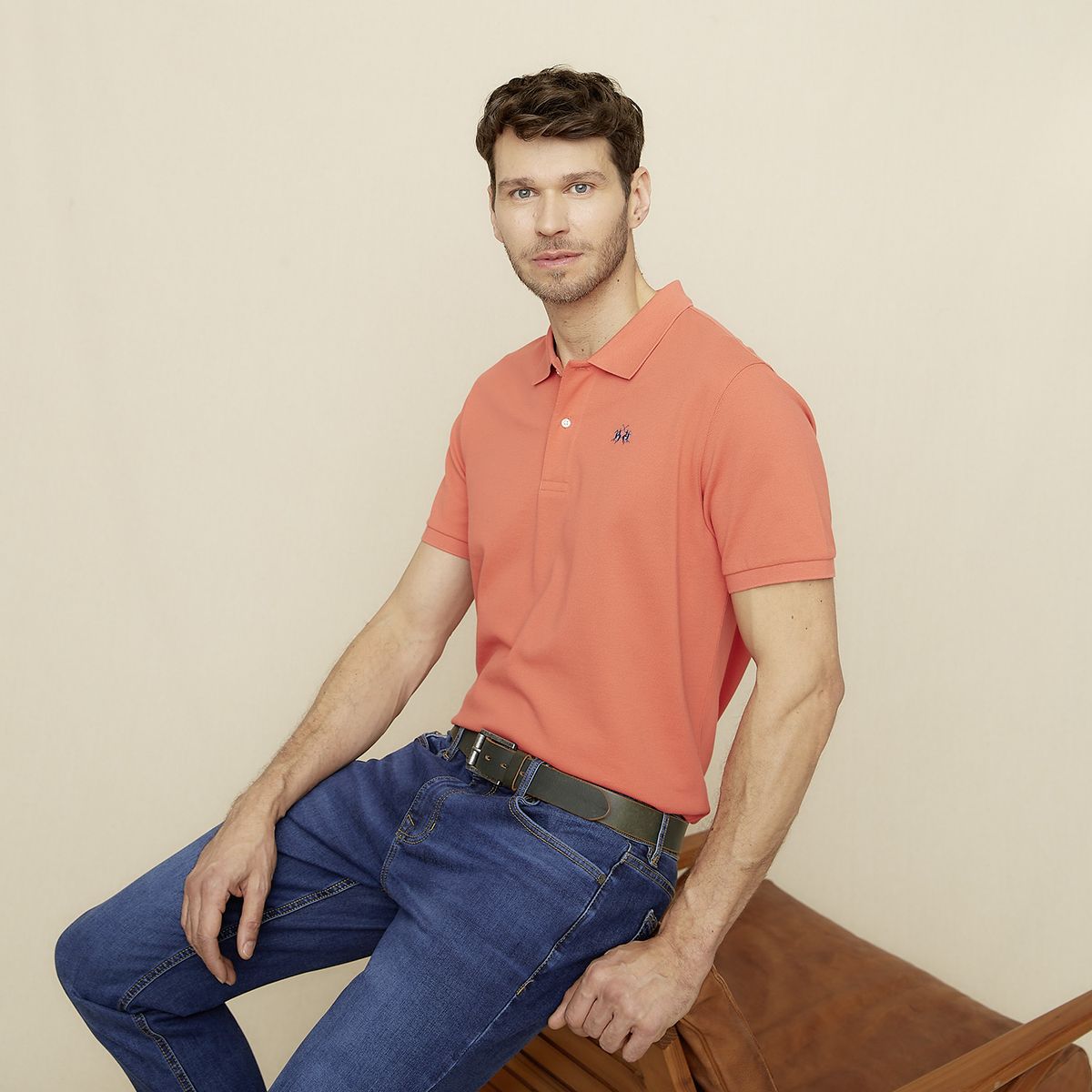 LA MARTINA - Polera Manga Corta Cuello Pique Hombre La Martina